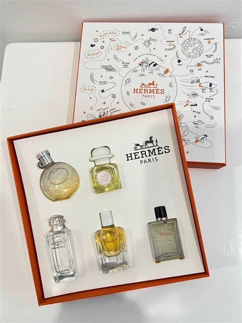 hermes paris perfume set|Hermes miniature perfume gift set.